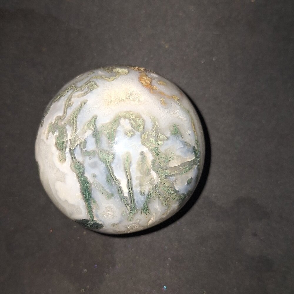 Moss agate sphere